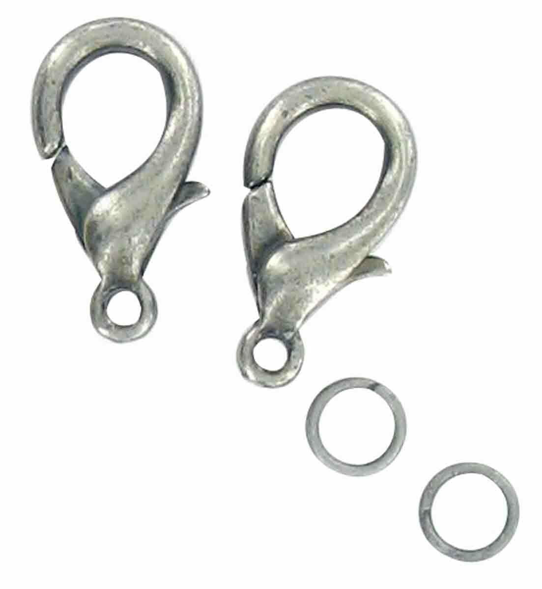 10 Fermoirs Mousquetons Argentes 13 mm - Ctop