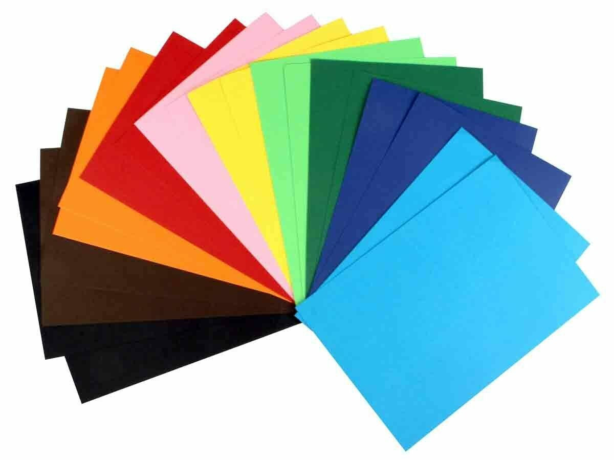 10 Feuilles De Papier Couleur A4 220 Gr/M2- Ctop