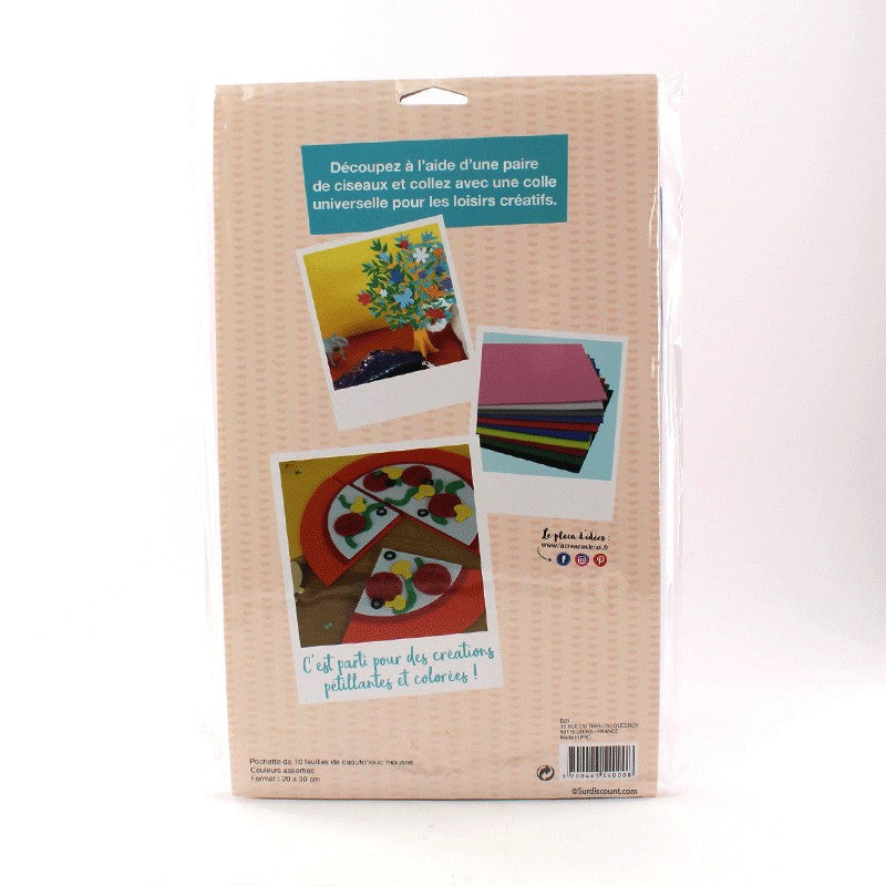 10 Feuilles Mousse 20X30Cm Couleurs Assorties Ctop 4000