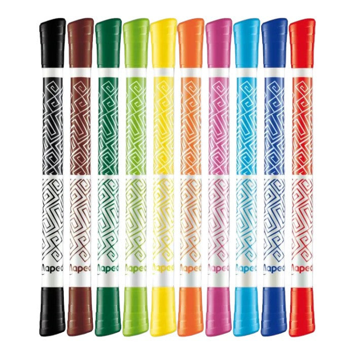10 feutres de coloriage - Double pointes - Encre lavable - Maped - Color'peps Duo tip