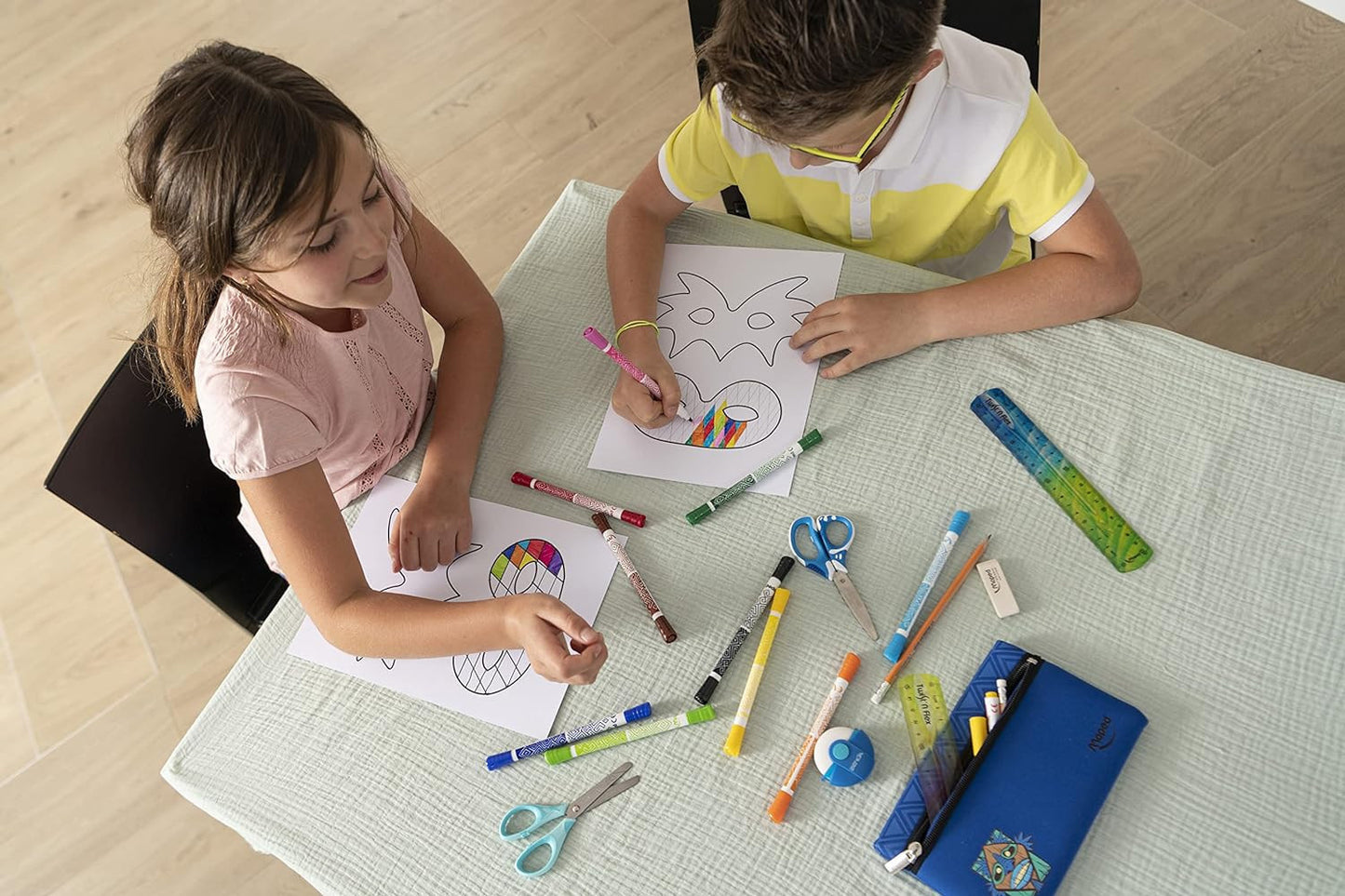 10 feutres de coloriage - Double pointes - 2 en 1 - Encre lavable - Maped - Color'peps duo colors