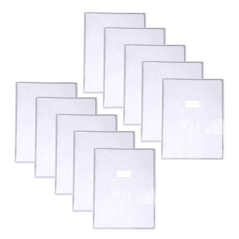 10 grands protège cahier - 24x32cm - Transparent - Avec porte étiquette