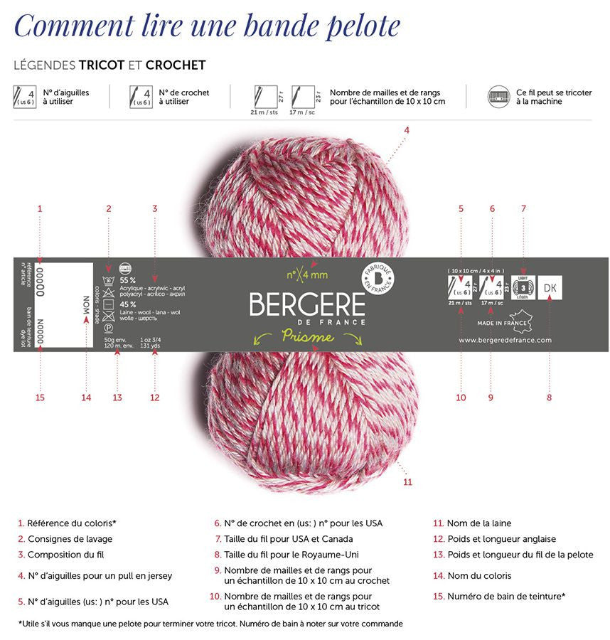 Pelote de laine - Sable - 100% coton bio - 3mm - Tricot et crochet - Bergère de France