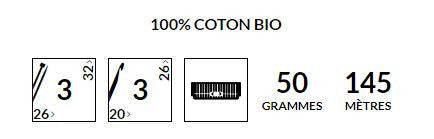 Pelote de laine - Saumon - 100% coton bio - 3mm - Tricot et crochet - Bergère de France
