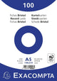 Fiches bristol - A5 - Unie - Non perforées - Blanc - Lot de 100 - Exacompta