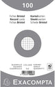Fiches bristol - 125x200mm - Petits carreaux - Non perforées - Blanc - Lot de 100 - Exacompta