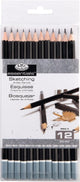 Pochette - 12 crayons graphite - Dessin et esquisse - Assortiment - Royal & Langnickel