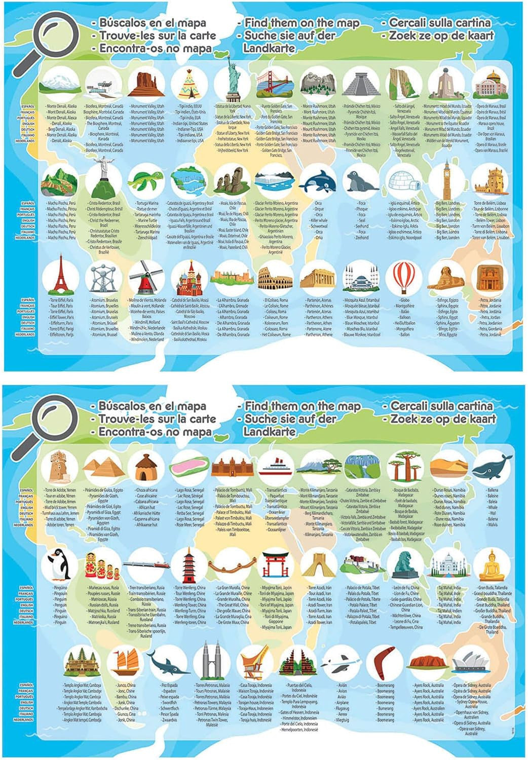 Puzzle - Enfant - Carte du monde - 150 pièces - 48 x 34 cm - Dès 6 ans - Educa