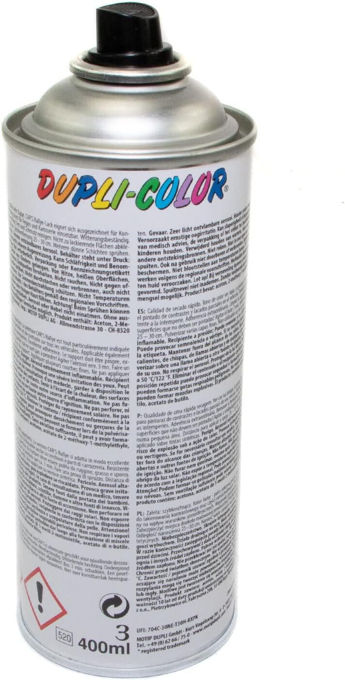 2 bombes peinture rallye noir mat - 400 ml - Dupli-Color