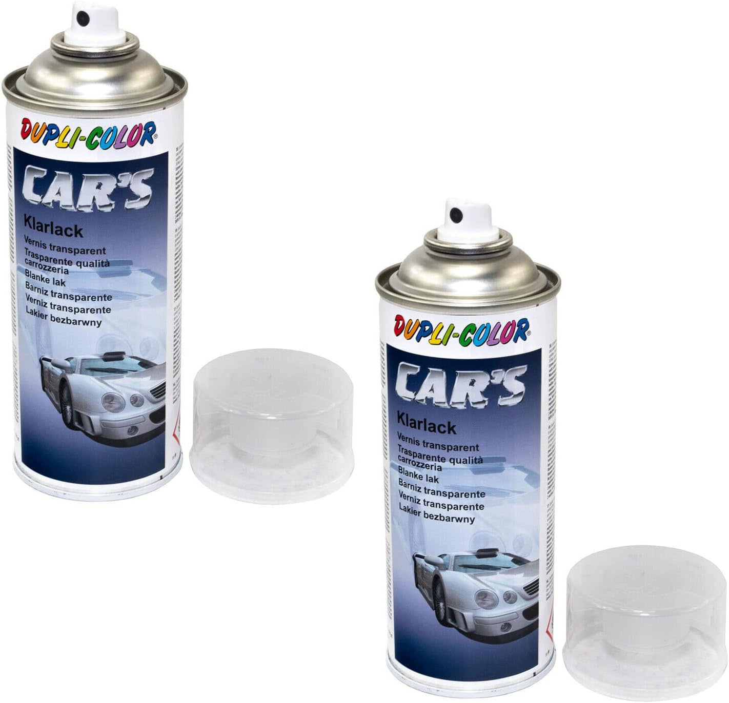 Lot de 2 bombes de vernis pour voiture - Transparent brillant - Car's Duplicolor - 400 ml