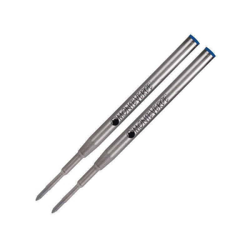 Recharges pour stylo gel - Montblanc - Bleu - Pointe fine - Lot de 2 recharges