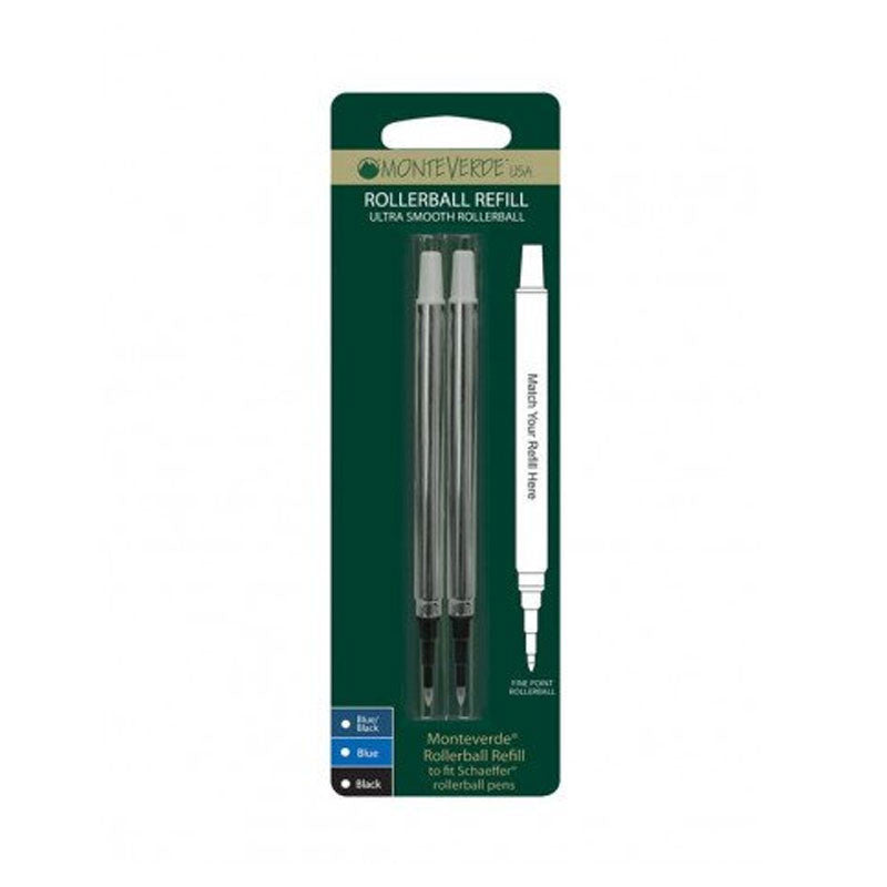 Recharges pour stylo roller - Shaeffer - Bleu - Pointe fine - Lot de 2 recharges
