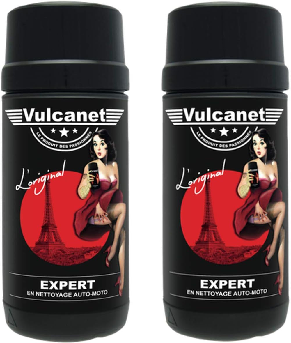 Vulcanet - Nettoyage auto/moto - Lavage sans eau - Lingettes + chiffon - Lot de 2