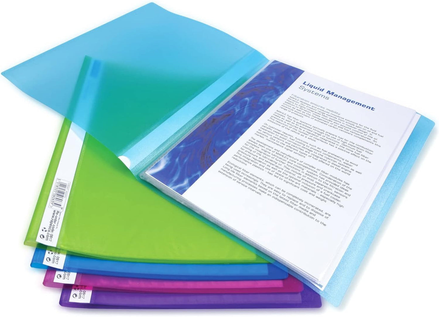 Porte-vues - 20 vues - Plastique - Couleurs vives - A4+ - Lot de 10 - Rapesco
