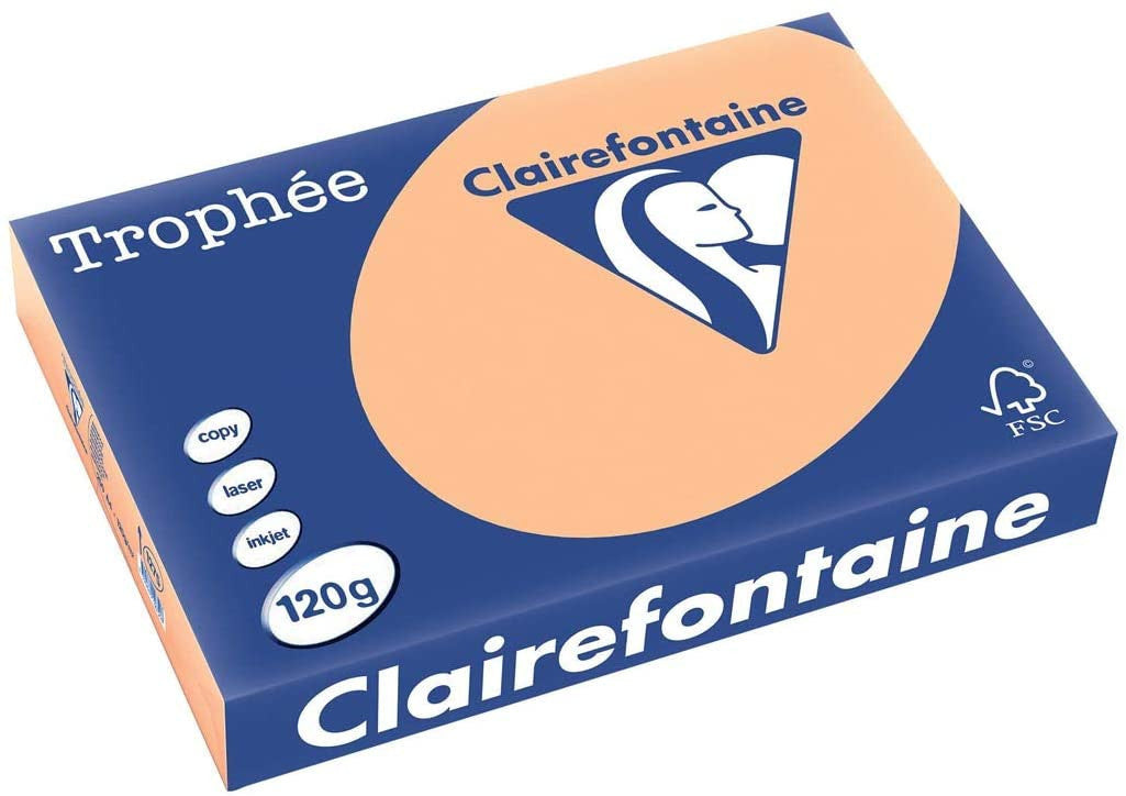 Ramette de papier - A4 - Abricot - 120g - Impression - 250 feuilles - Clairefontaine Trophée
