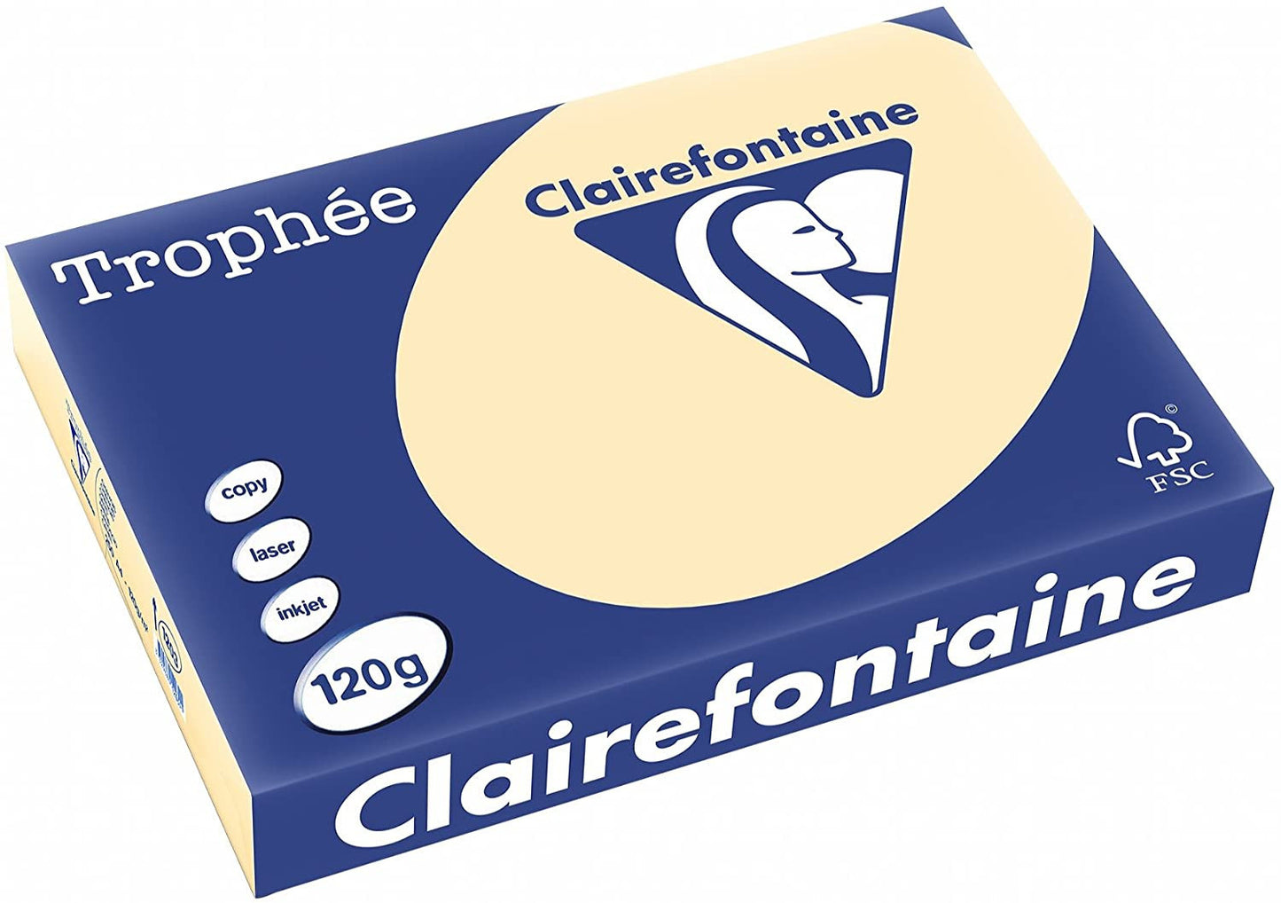 Ramette de papier - A4 - Chamois - Pastel - 120g - Impression - 250 feuilles - Clairefontaine Trophée