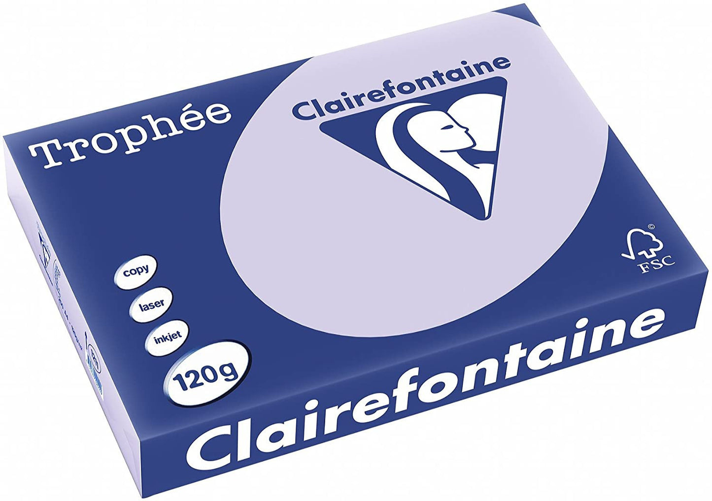 Ramette de papier - A4 - Lilas pastel - 120g - Impression - 250 feuilles - Clairefontaine Trophée
