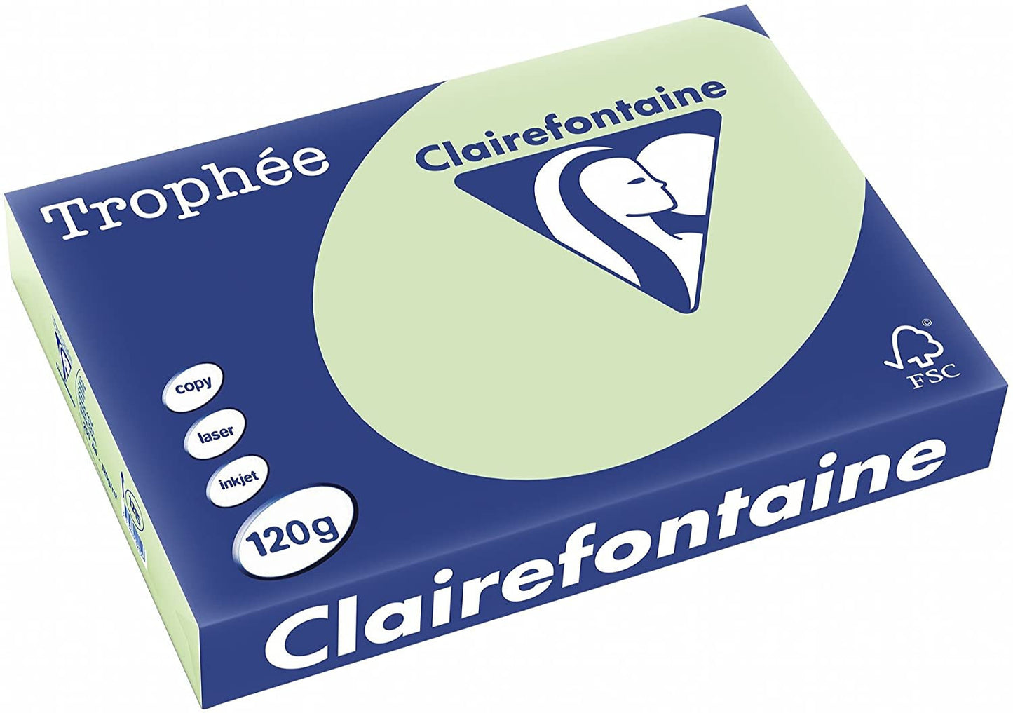 Ramette de papier - A4 - Vert golf - 120g - Impression - 250 feuilles - Clairefontaine Trophée