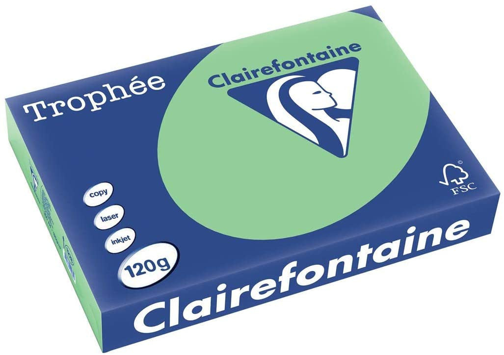 Ramette de papier - A4 - Vert nature - Pastel - 120g - Impression - 250 feuilles - Clairefontaine Trophée