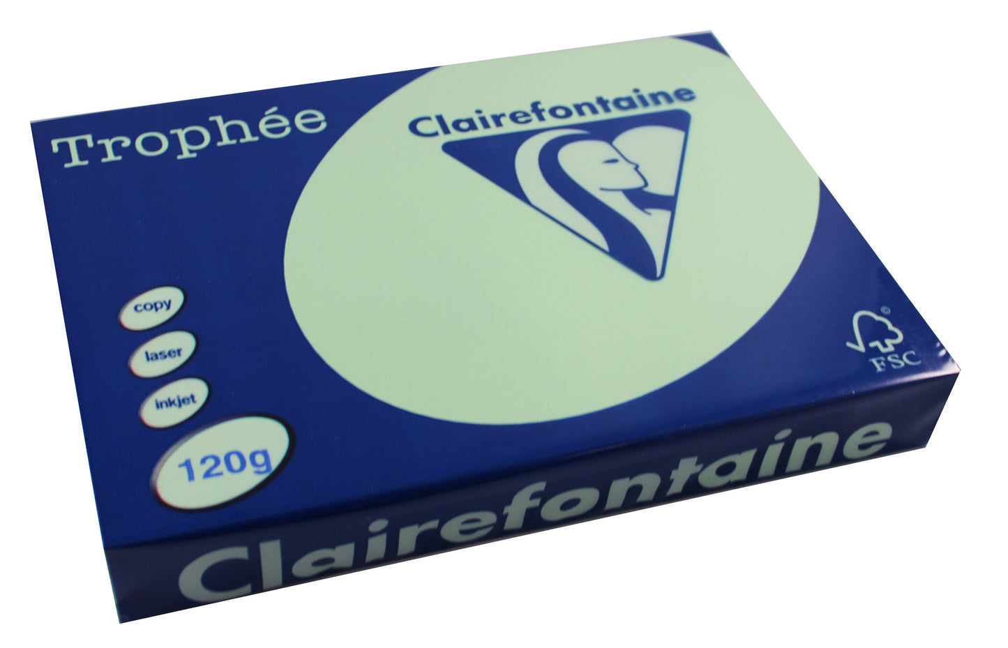 Ramette de papier - A4 - Vert pastel - 120g - Impression - 250 feuilles - Clairefontaine Trophée
