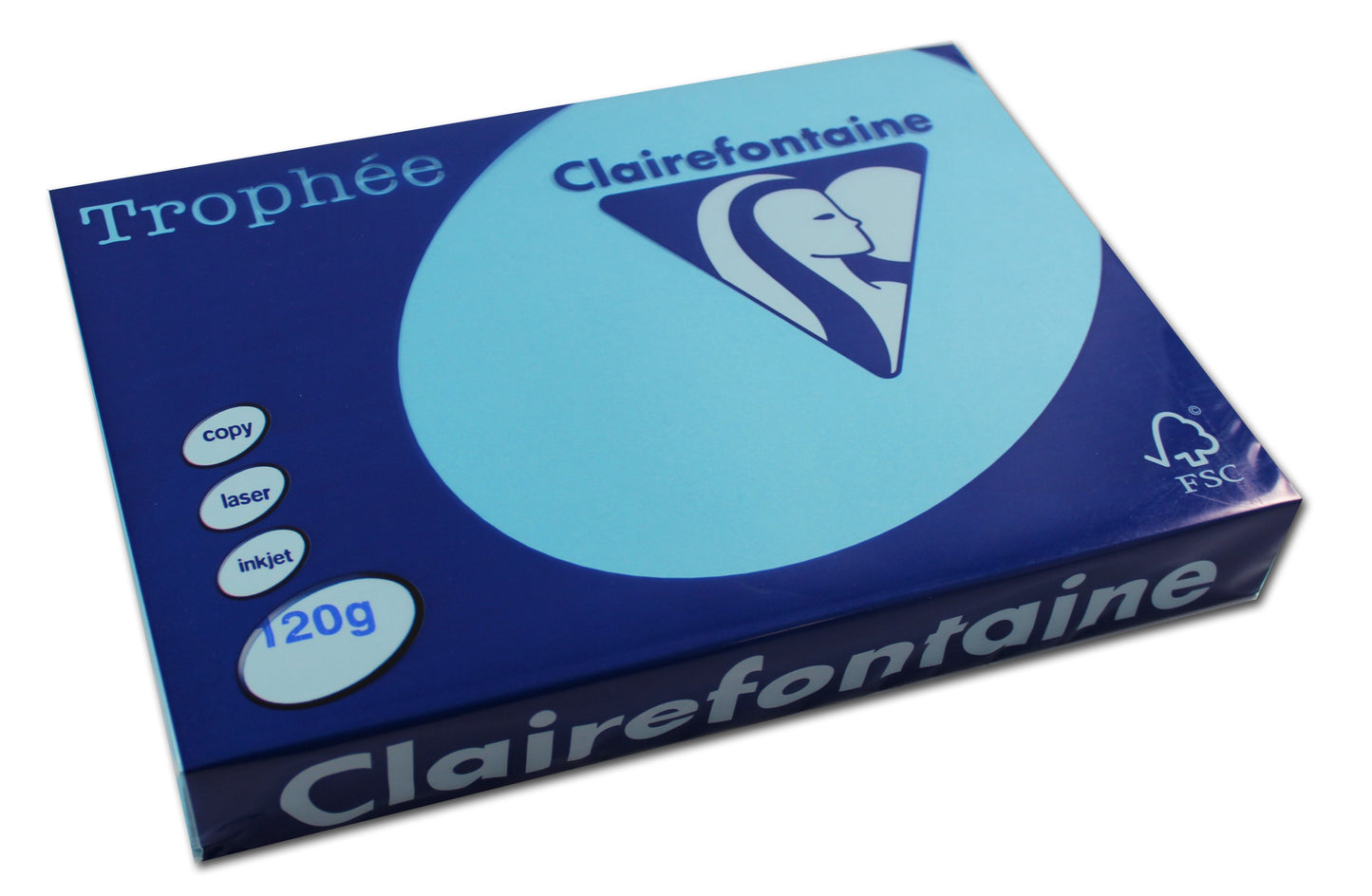Ramette de papier - A4 - Bleu royal - 120g - Impression - 250 feuilles - Clairefontaine Trophée