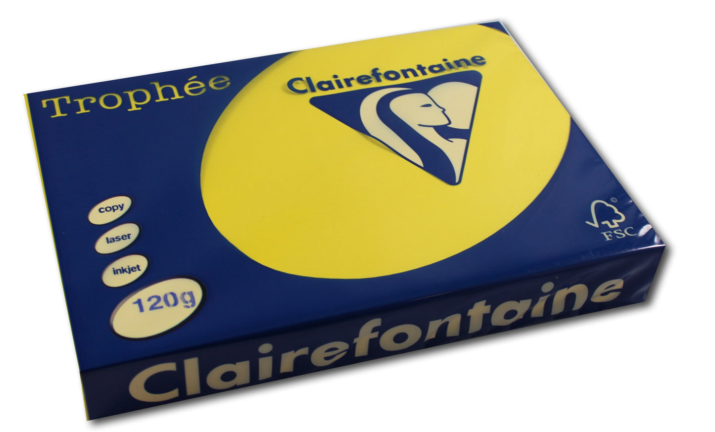 Ramette de papier - A4 - Jaune soleil - 120g - Impression - 250 feuilles - Clairefontaine Trophée