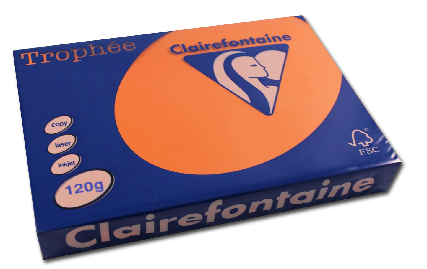 Ramette de papier - A4 - Orange vif - 120g - Impression - 250 feuilles - Clairefontaine Trophée