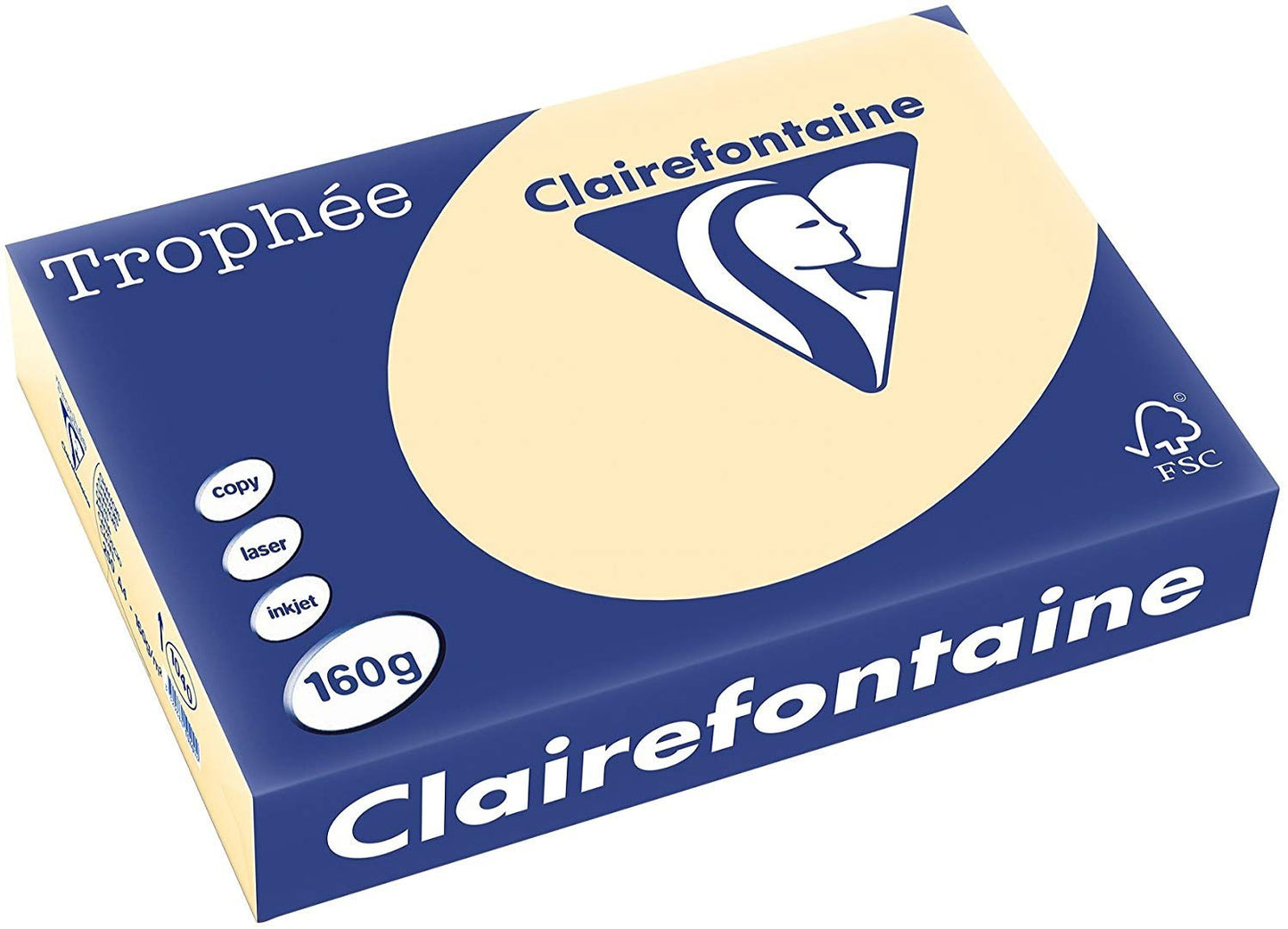 Ramette de papier - A4 - Chamois - 160g - Impression - 250 feuilles - Clairefontaine Trophée