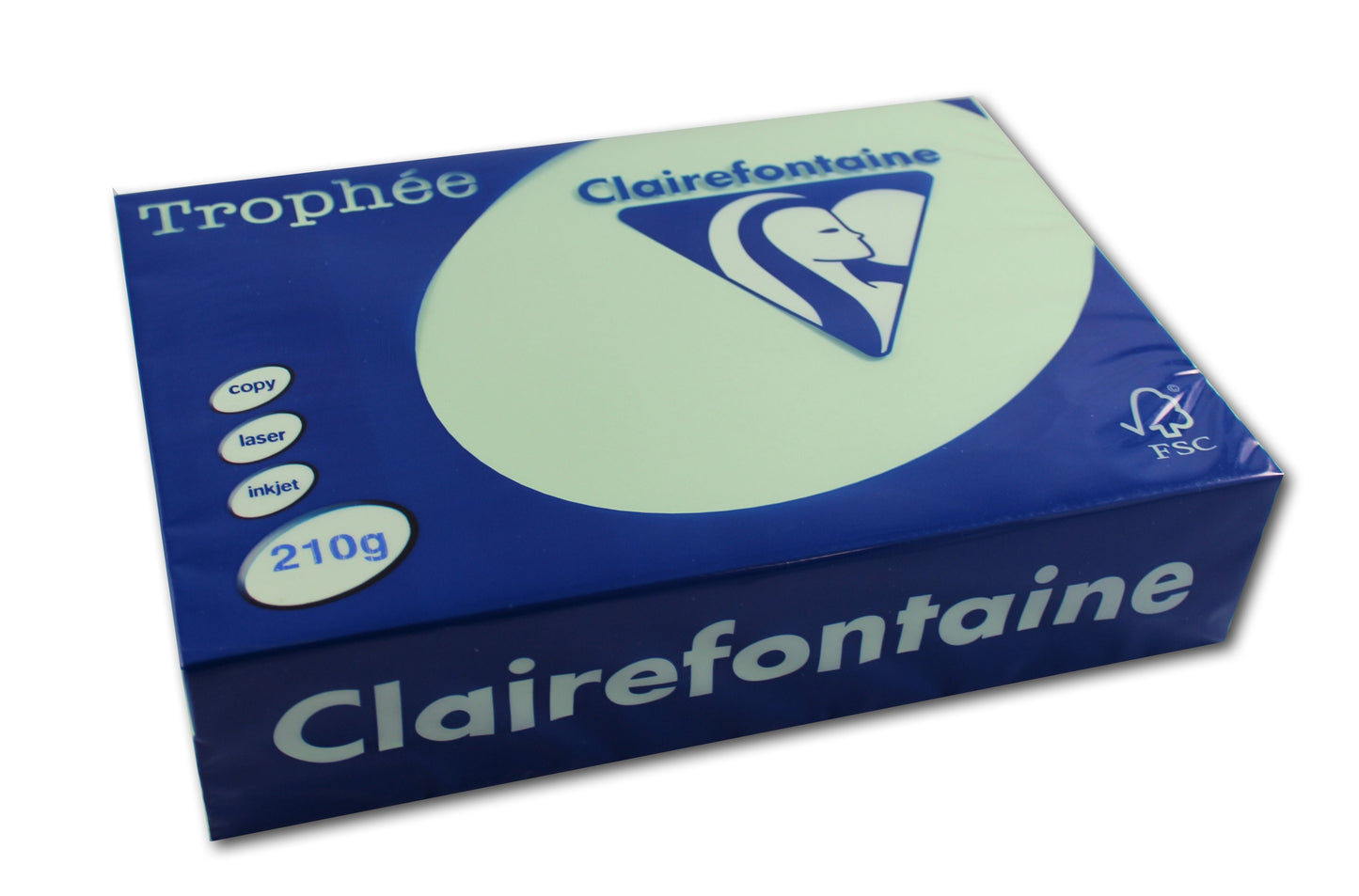 Ramette de papier - A4 - Vert pastel - 210g - Impression - 250 feuilles - Clairefontaine Trophée