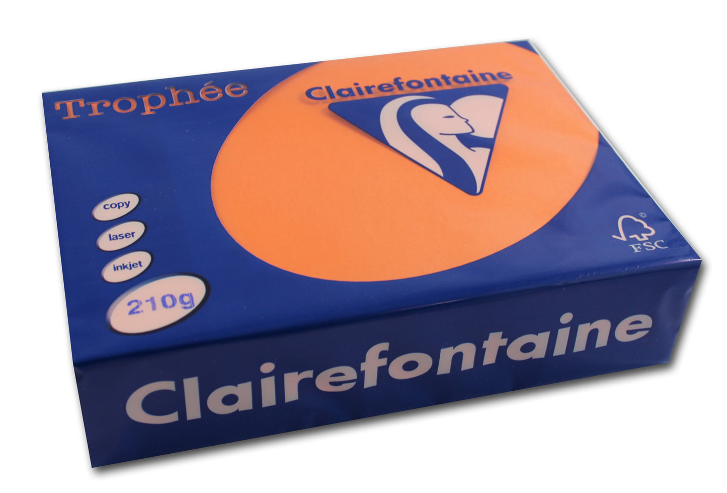 Ramette de papier - A4 - Orange vif - 210g - Impression - 250 feuilles - Clairefontaine Trophée