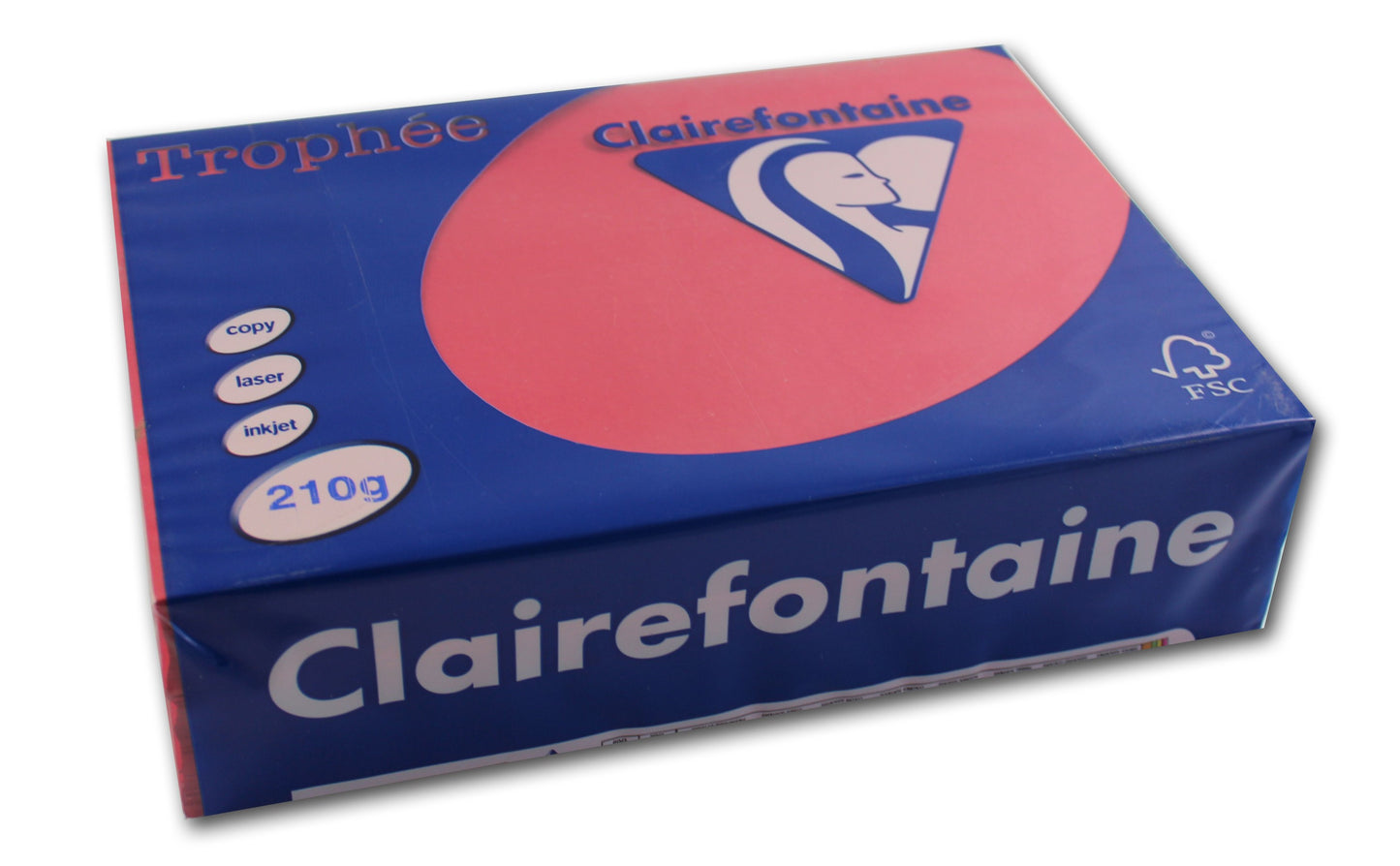 Ramette de papier - A4 - Rouge groseille - 210g - Impression - 250 feuilles - Clairefontaine Trophée