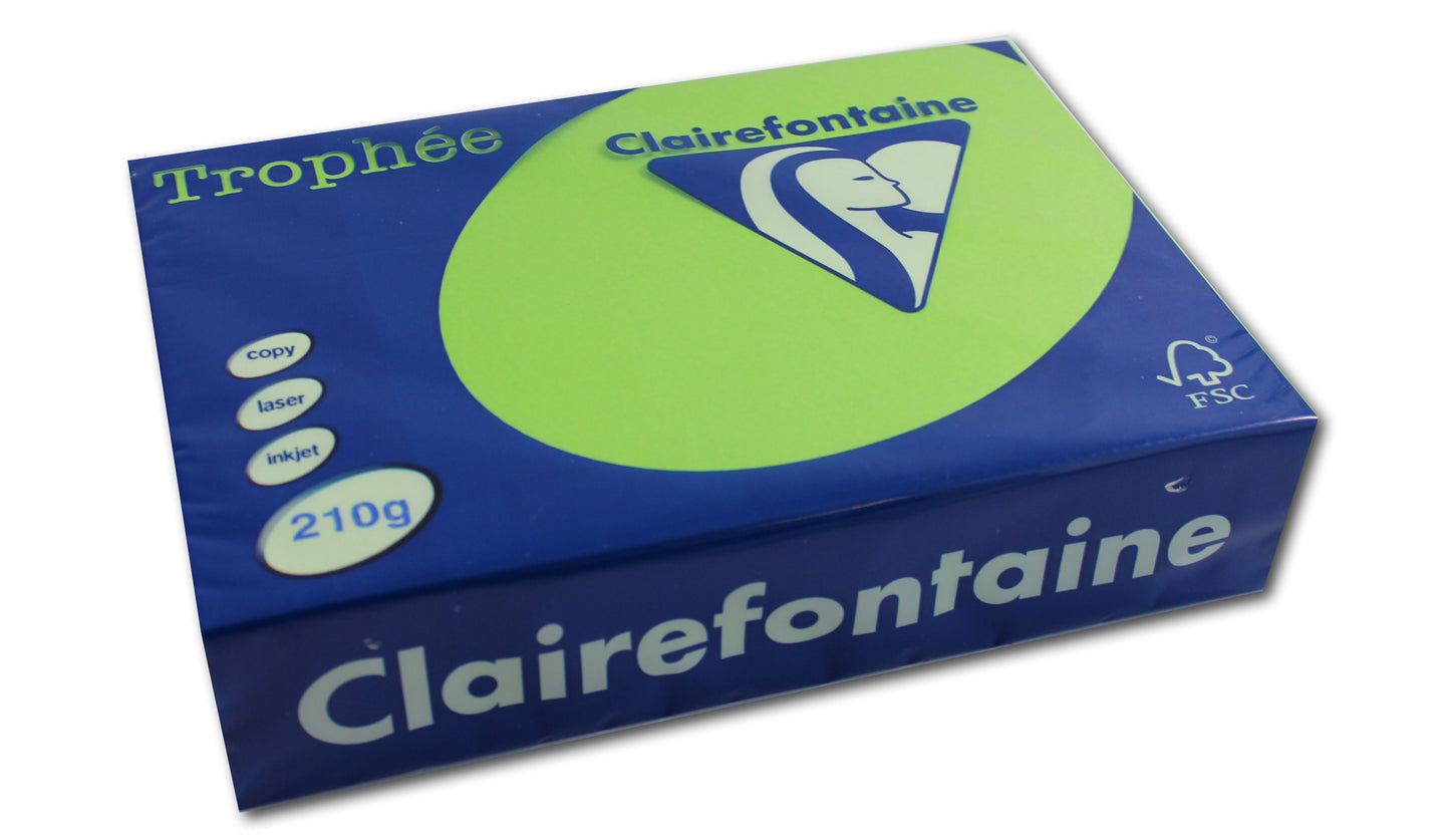 Ramette de papier - A4 - Vert menthe - 210g - Impression - 250 feuilles - Clairefontaine Trophée