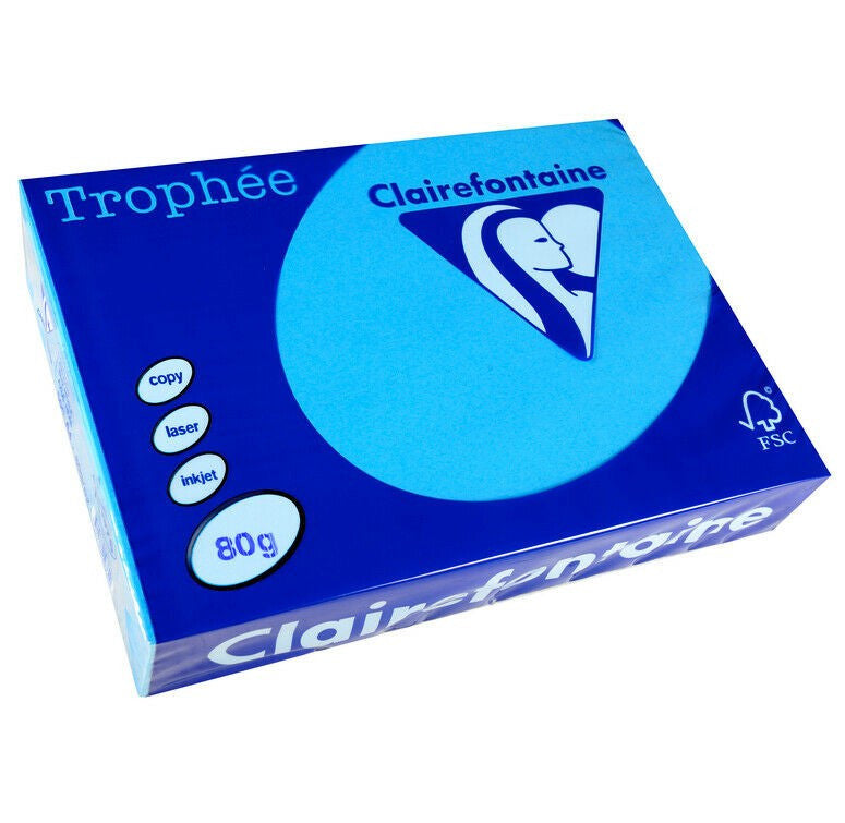 Ramette de papier - A4 - Bleu royal - 80g - 500 feuilles - Clairefontaine Trophée
