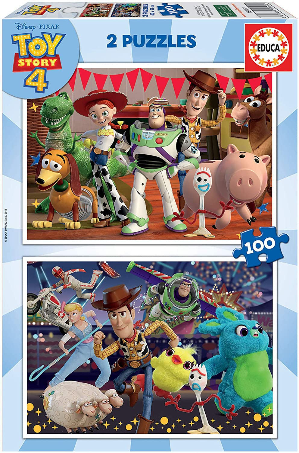 Puzzle - Toy Story 4 - Disney - 2 modèles de 100 pièces - Enfant dès 6 ans