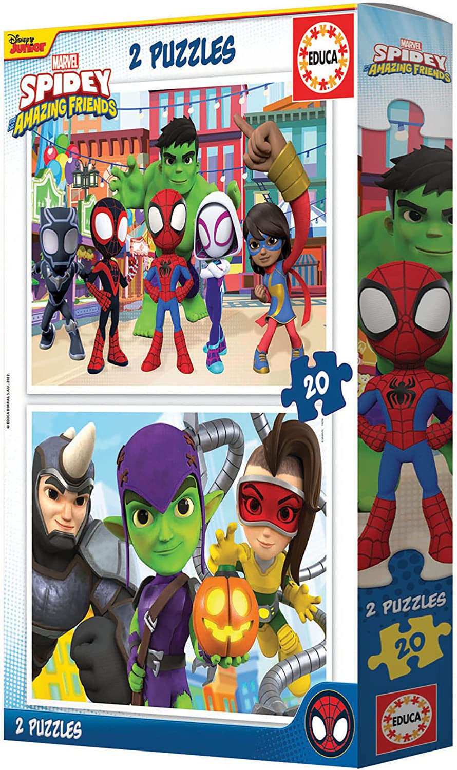 Puzzle - Spiderman - Spidey et ses ais - 2 modèles de 20 pièces - Enfant dès 4 ans