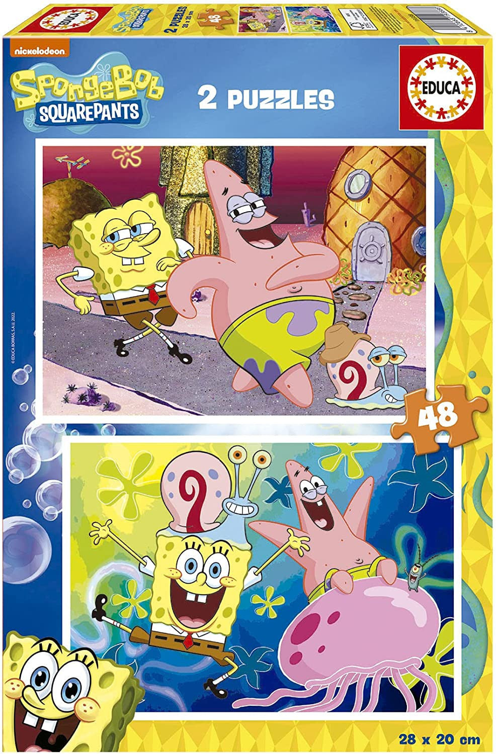 Puzzle - Bob l'éponge - 2 modèles de 48 pièces - Enfant dès 5 ans