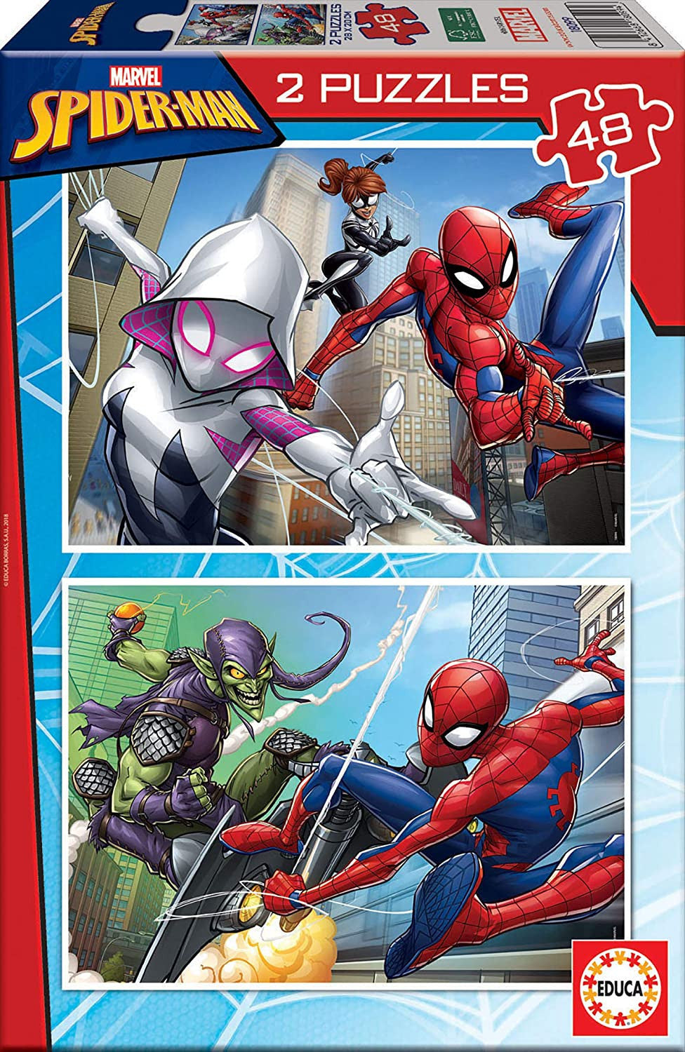 Puzzle - Spiderman - Marvel - 2 puzzles de 48 pièces - Dès 5 ans
