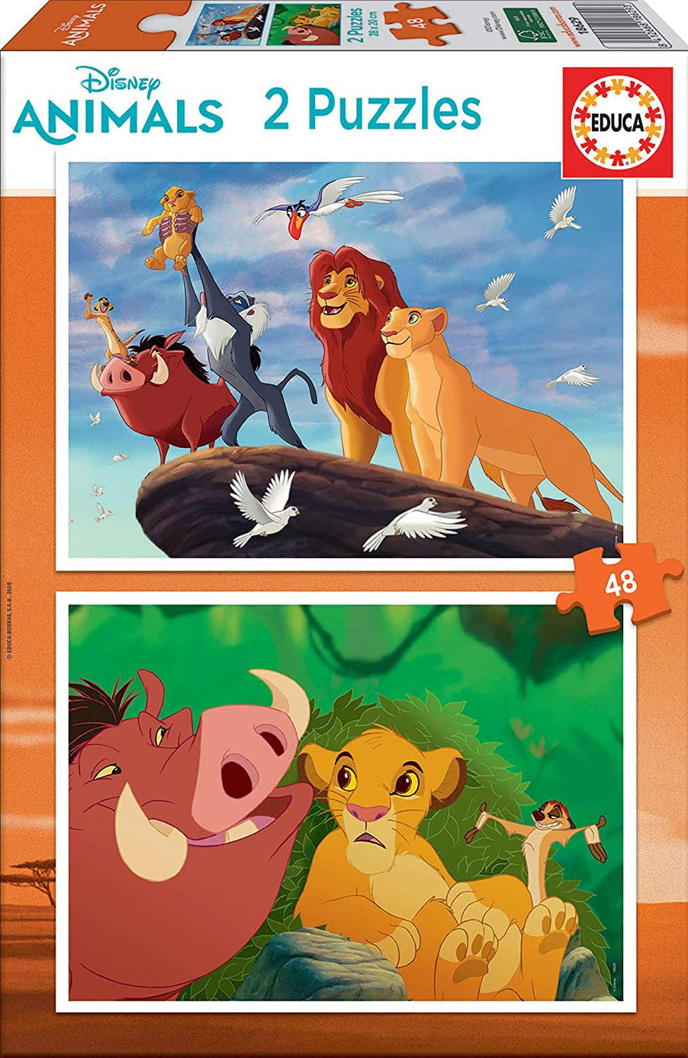 Puzzle - Le Roi Lion - Disney - 2 modèles de 48 pièces - Enfant dès 5 ans