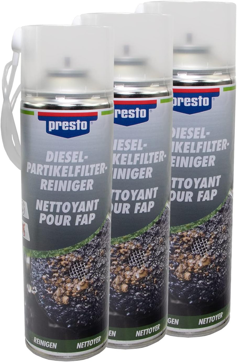 Produit nettoyant FAP - Filtre à particules - Diesel - Presto - 3 bombes 400ml
