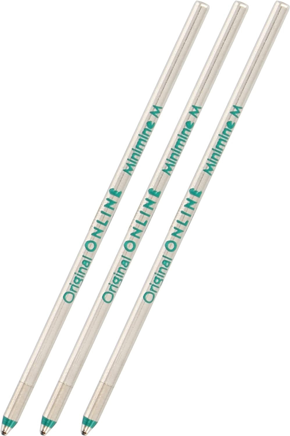 Recharges pour petit stylo à bille - Vert - 3 pièces - Mine moyenne - ONLINE