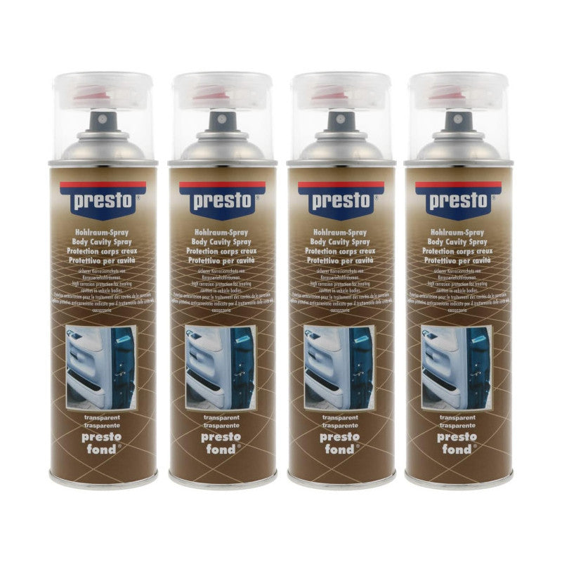 Produit de protection corps creux - Portes, capots de voiture - Presto - 4 x 500ml