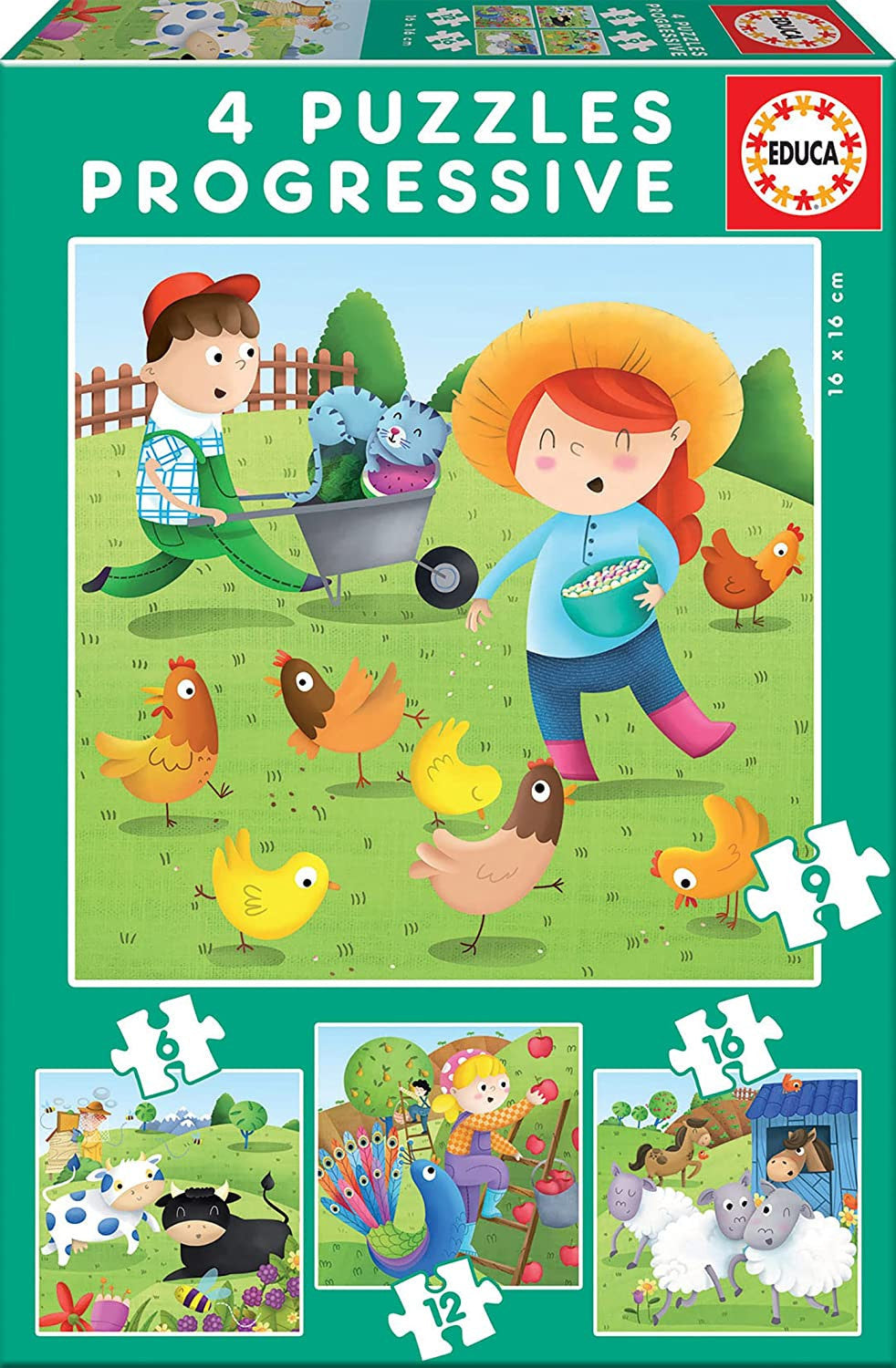 Puzzle - Enfant - Dès 3 ans - 4 modèles - Les animaux de la ferme - Educa
