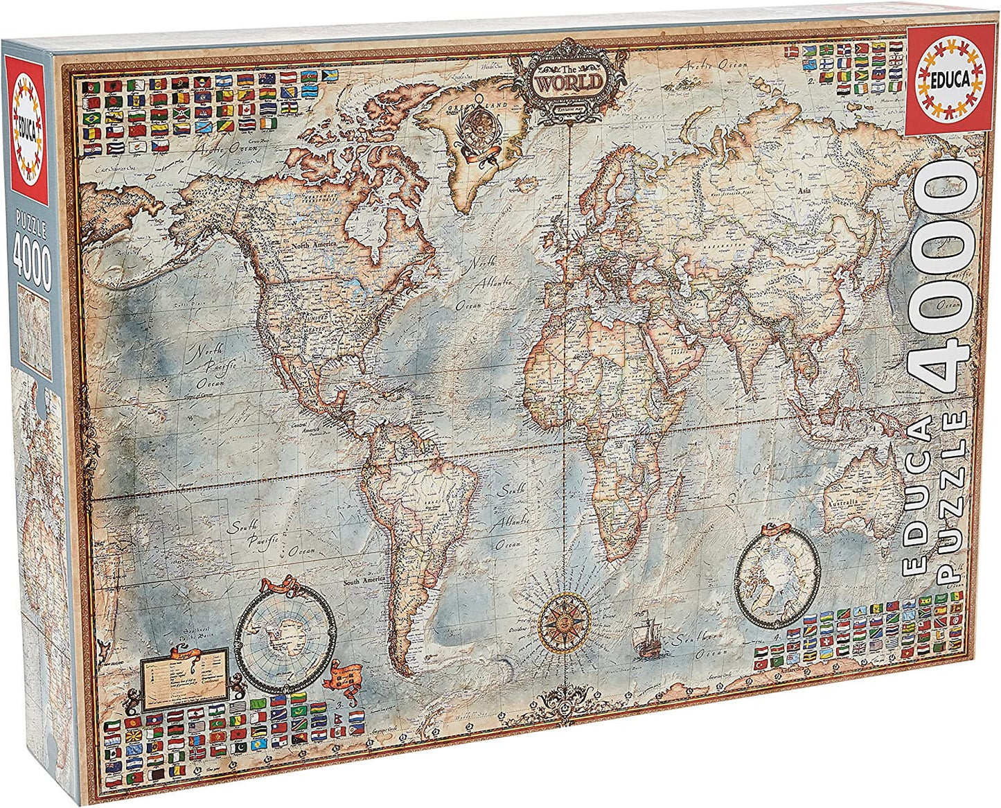 Puzzle - Carte du monde historique - Map Monde - 4000 pièces - Educa