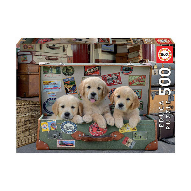 Puzzle Des chiots dans les bagages 500 pièces - Educa