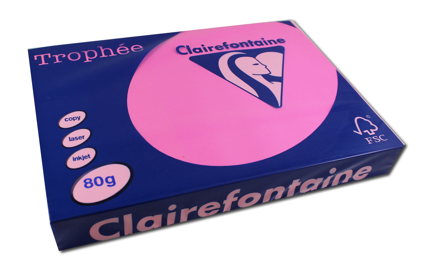 Ramette de papier - A4 - Rose fluo - 80g - Impression - 500 feuilles - Clairefontaine Trophée