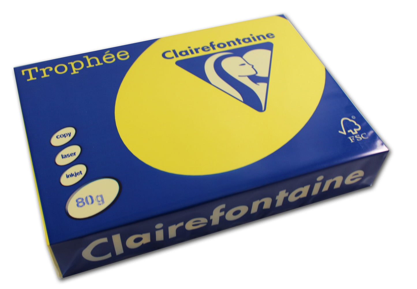 Ramette de papier - A4 - Jaune soleil - 80g - 500 feuilles - Clairefontaine Trophée