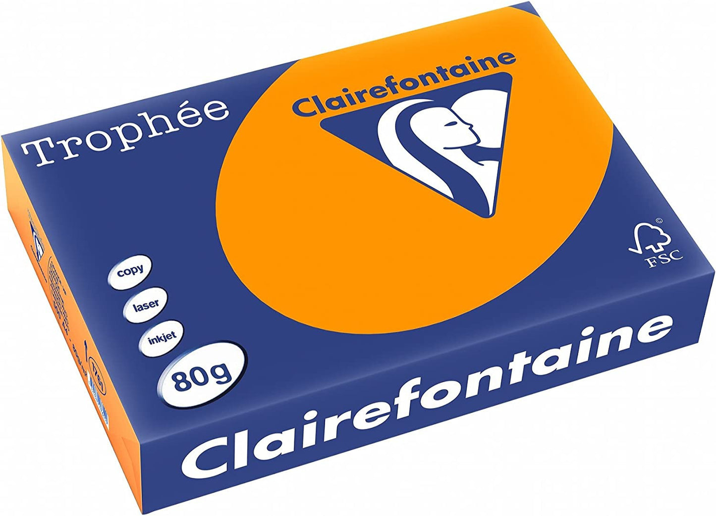 Ramette de papier - A4 - Orange vif - 80g - 500 feuilles - Clairefontaine Trophée