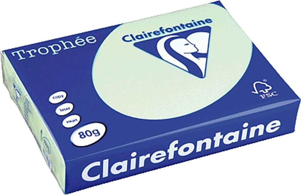 Ramette de papier - A4 - Vert clair - 80g - 500 feuilles - Clairefontaine Trophée