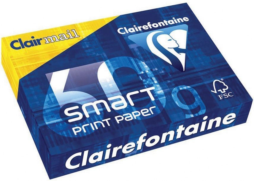 Ramette de papier - A4 - Blanc - 60g - Impression - 500 feuilles - Clairefontaine Clairmail