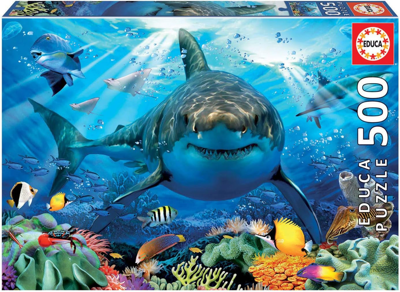 Puzzle - 500 pièces - Le requin blanc et les poissons - 48x34cm - Educa